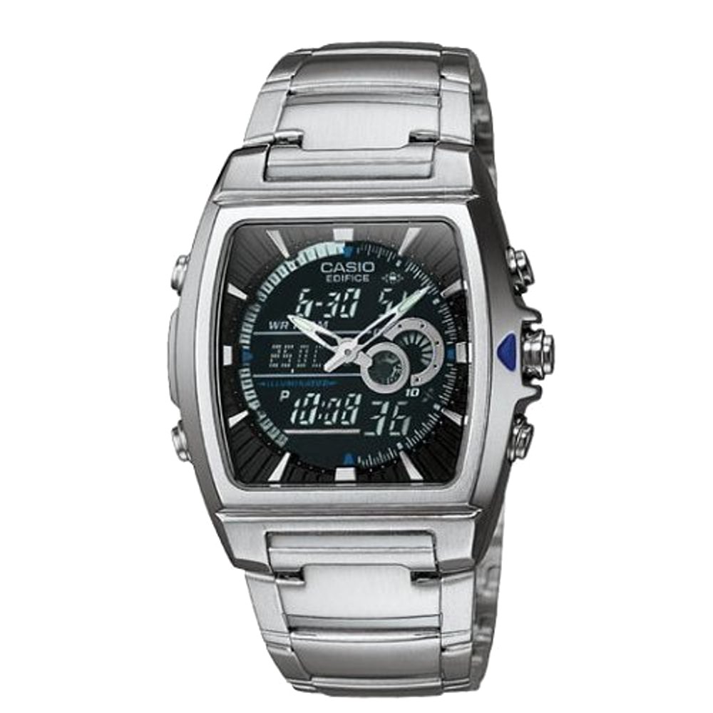 Casio Men's Square Face Ana-Digi Watch - Silver (9 ) - EFA120D-1AV Casio Men's Square Face Ana-Digi Watch - Silver (9 ) - EFA120D-1AV. This dress timepiece features a digital time display. This item can be returned to any Target store or Target.com. This item must be returned within 90 days of the in-store purchase, ship date or online order pickup. See return policy for details. See the return policy for complete information. Gender: male. Age Group: adult.