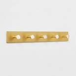 Metal and Faux Marble 5 Hooks Gold - Threshold™