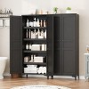 63 Inch Tall Storage Cabinet, Kitchen Pantry Cabinet 5 Tier Bathroom Cabinet with 2 Doors Adjustable Shelves for Kitchen, Dining Room, Bathroom - 4 of 4