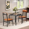 Nasitip 3-Piece Dining Set for Small Spaces, Wooden Table & 2 PU Padded Chairs, Space-Saving Kitchen Set, Brown/Black - 2 of 4