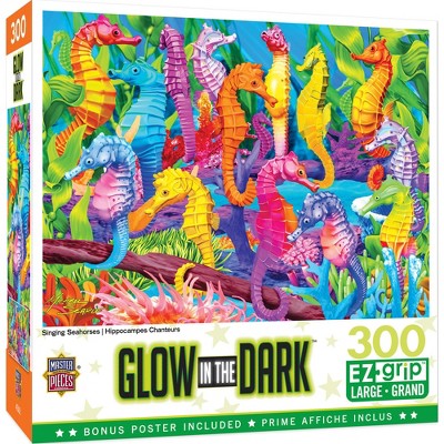 MasterPieces 300 Piece EZ Grip Glow in the Dark Jigsaw Puzzle - Singing Seahorses - 18"x24"