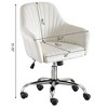 Dronkon Accent Chair Modern Home Office Leisure Chair with Adjustable Velvet Height and Casters - 3 of 4