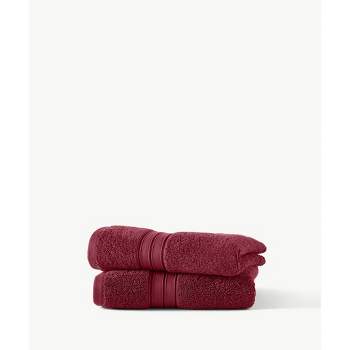 Liam Hand Towel with Performance Treatment - Set of 2 by Blue Loom Cranberry / Hand Towel / Antimicrobial Treated
