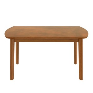 Gulches 47.3" Mid-Century Dining Table for 4, Rubberwood Legs, MDF Top, Minimalist Light Brown Design for Kitchen/Dining Room - 1 of 4