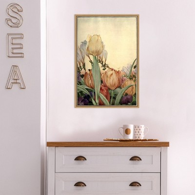 Muted Floral Garden Fantasy Canvas Wall Art