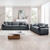 Corduroy Upholstered 2-Seater and 3-Seater Sofa Set with Flexible Combination and Easy to Assemble - 2 of 4