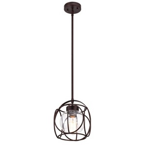 Chloe Lighting Rylee Transitional 1 Light Oil Rubbed Bronze Mini Pendant Ceiling Fixture 10" Wide - 1 of 4