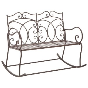 vidaXL Patio Bench, 40.9" Iron Antique Brown - 1 of 4