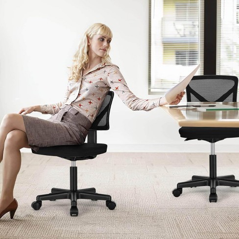 Nicbex Office Chair With Adjustable Height Modern Mesh Armless Computer ...