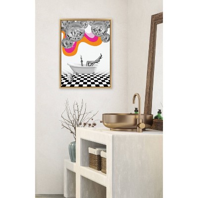Bright Gold Disco Bathtub Canvas Wall Art, 18 x 24