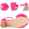 BLISSFUL STEP Women's Mesh Bow Tie Ankle Strap Chunky Heel Sandals - 3 of 3