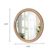 Angel Sar 27.5 Inch Round Wall Mirror, Farmhouse Wood Frame with Whitewash Finish, for Bathroom Vanity Bedroom Living Room Entryway - 3 of 4