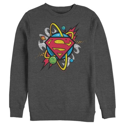 Men's Superman Logo Solar Sweatshirt Charcoal Heather - Small :