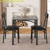Apartment Square Dining Table Set for 2 Kitchen Table & Chairs for 2 w/Upholstered Chairs 3 Piece Dining Room Table Set - 3 of 4