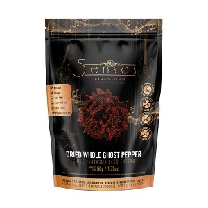 5Senses Firestorm Ghost Peppers | Dried Whole Ghost Peppers | Naturally Sundried and Sourced From India | (1.75oz/ 50g) Resealable Bag - 1 of 4