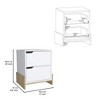 TIRAMISUBEST Nightstand with 2 Drawers, Sturdy Base for Traditional Bedrooms - 3 of 4