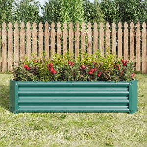 Gulches 4x21ft Green Metal Raised Garden Bed Rectangle Galvanized Planter with Anti-Rust Coating, Open Bottom - 1 of 4
