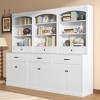 TIRAMISUBEST Tall athroom Storage Cabinet with 4 Doors, 4 Drawers and Adjustable Shelf, Freestanding Bathroon Floor Cabinet with 6 Open Shelves - 2 of 4
