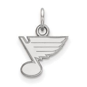 Black Bow Jewelry 10k White Gold St. Louis Blues NHL Extra Small Pendant - 1 of 3
