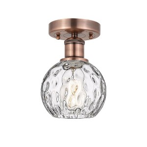 Athens Water Glass - 1 Light Semi-Flush Mount In Industrial Style-8.75 Inches Tall and 6 Inches Wide - 1 of 1