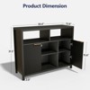 Sevobal Decorative Storage Cabinets, Rounded Corner Striped Kitchen Storage Cabinet Sideboard Buffet Cupboard, Farmhouse, Black 39.4*13.8*31.5 - 3 of 4