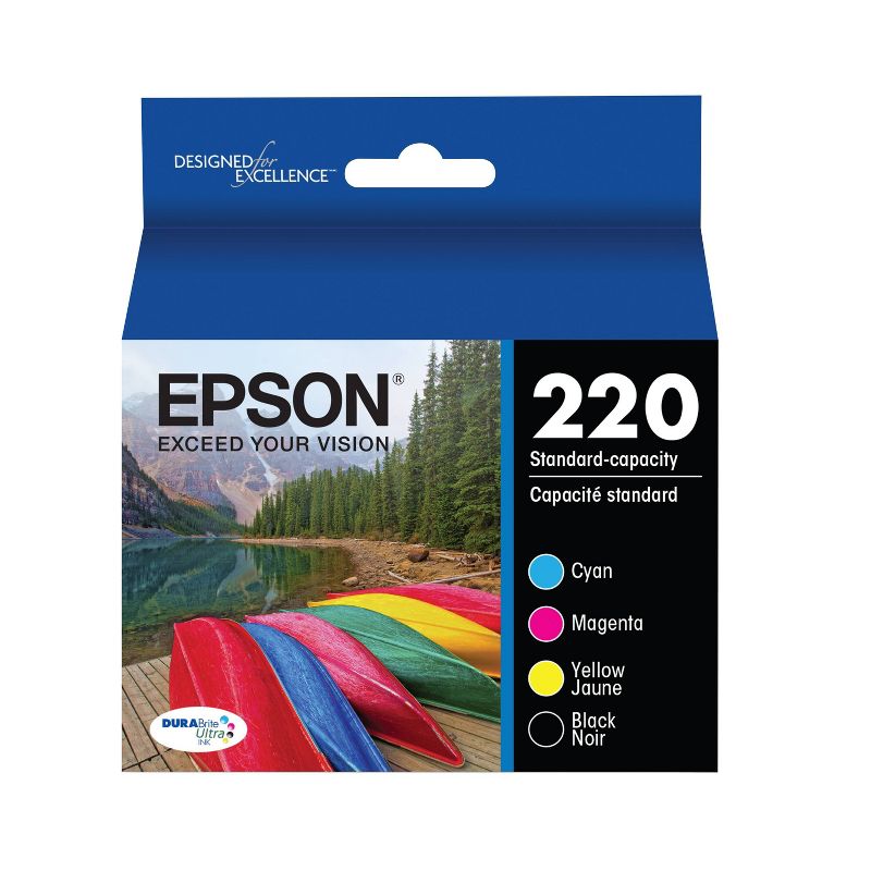 Epson 220 Single, 2pk, 3pk & 4pk Ink Cartridges - Black, Yellow, Magenta, Cyan, Multicolor, 1 of 10
