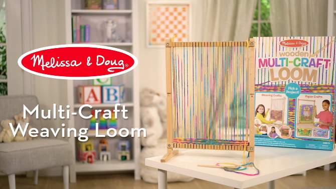Melissa &#38; Doug Wooden Multi-Craft Weaving Loom: Extra-Large Frame (22.75 x 16.5 inches), 2 of 21, play video