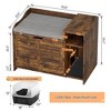 Cat Litter Box Enclosure, Hidden Litter Boxs Furniture with Storage & Cushion, Cat Wooden Cabinet, Litter Boxs with Door - 2 of 4