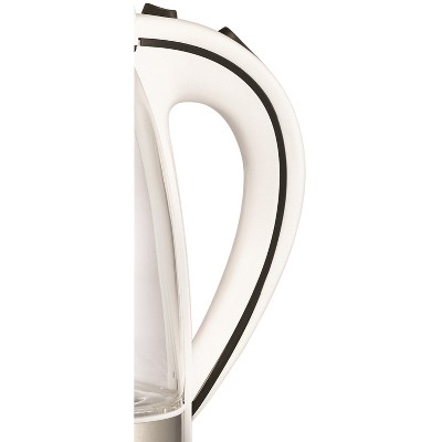 Brentwood 1.7L White Glass Electric Tea Kettle with LED Light