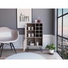 Vynxaria Wine Storage Pedestal Kitchen Island - White and Macadamia, Stylish Design, Functional Storage - 2 of 4