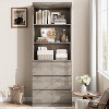 Wooden Deep Bookcase with Drawers, 70.27 in Tall Bookshelf Farmhouse Bookcases Storage Cabinet Organizer for Home Office - 4 of 4