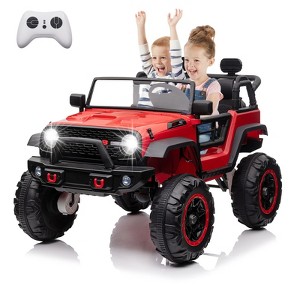24V 2 Seater Ride On Car, Electric Truck for Big Kids Ages 3-8, Ride On Toy with 5.5MPH Max Speed, Remote Control, Accelerator Pedal, Treaded Tires - 1 of 4