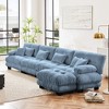 Oversized 173.2" Chenille Modular L-Shaped Sectional Sofa with Bolster Armrests and Ottomans, 5-Piece Free combination Sofa - 2 of 4