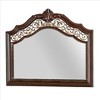 Royal Hampton Wooden Frame Mirror with Ornate Detailing, Brown By Casagear Home - 3 of 4