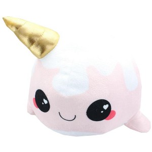 Se7en20 Glitter Galaxy 12-Inch Ice Cream Cone Horn Pink Narwhal Collectible Plush - 1 of 2