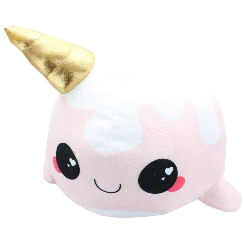 Se7en20 Glitter Galaxy 12-Inch Ice Cream Cone Horn Pink Narwhal Collectible Plush, 1 of 3