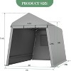 Carport Portable Storage Shed Outdoor Tarp Sheds with Roll-Up Door, Bike Shed Storage Tent for Motorcycle, ATV, Garden Tools - 2 of 4