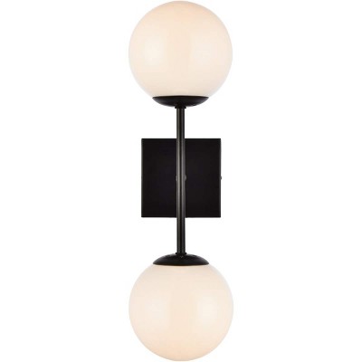 Elegant Lighting Neri 2 lights black and white glass wall sconce