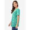 Woman Within Plus Size Perfect Printed Short-Sleeve V-Neck Tunic - 4 of 4