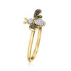 Ross-Simons 0.12 ct. t.w. Black and White Diamond Bumblebee Ring in 18kt Gold Over Sterling - 3 of 4