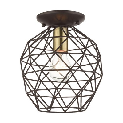 Livex Lighting Geometrix 1 - Light Flush Mount in  Bronze