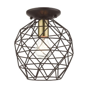Livex Lighting Geometrix 1 - Light Flush Mount in  Bronze - 1 of 1