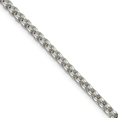 Black Bow Jewelry 3.6mm, Sterling Silver, Solid Round Box Chain Necklace