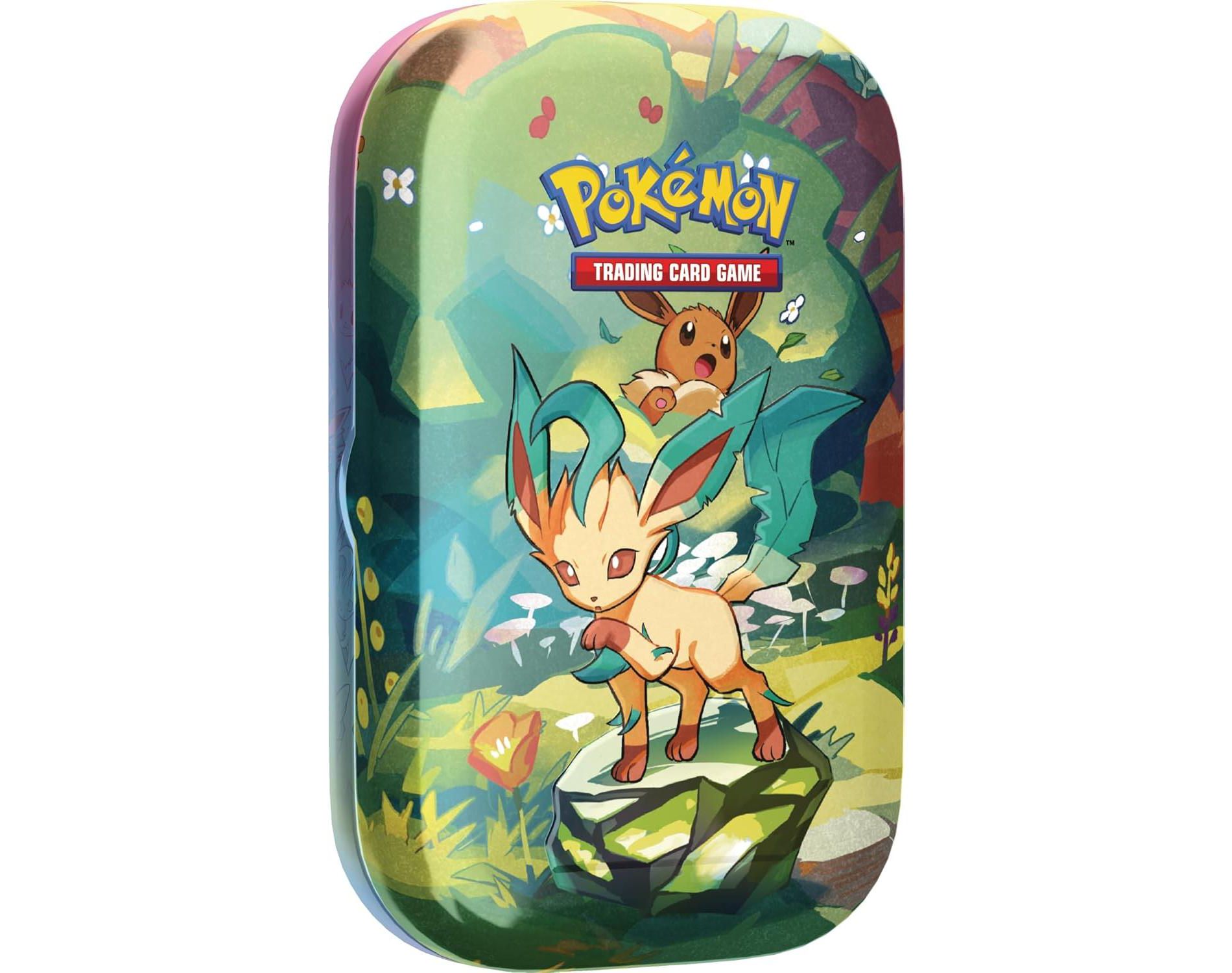 Pokemon TCG: Scarlet & Violet —Prismatic Evolutions Mini Tin - Leafeon (2 Booster Packs & 1 Coin)