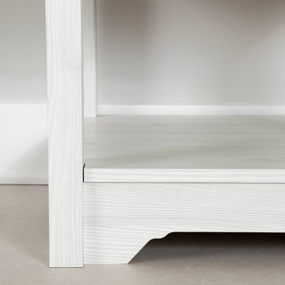 White Pine Rectangular Wood End Table with Storage