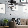 52" 5-Blade LED Metal Lantern Lighted Ceiling Fan Black - River of Goods: Reversible Motor, UL Listed, Indoor Use - 2 of 4