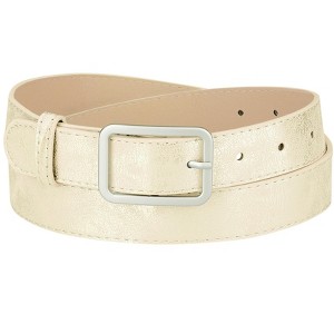 INSPIRE CHIC Women's Skinny Single Pin Buckle PU Casual Shiny Waist Belt - 1 of 4