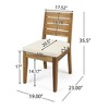 Osparple Outdoor Seating Furniture Dining Set Acacia Wood Conversation Chairs with Cushions Rectangle Wooden Table for Balcony, Terrace, Garden - 3 of 4