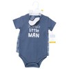Hudson Baby Infant Boy Bodysuit, Short and Sock, Mamas Little Man - 2 of 4