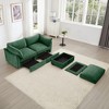 2 Seater Sofa with Ottoman and Storage Drawers,Chenille Sectional Sofa Couch with Seat,Living Room Sofa with Pull Out Storage for Small Space-Koiai - 3 of 4